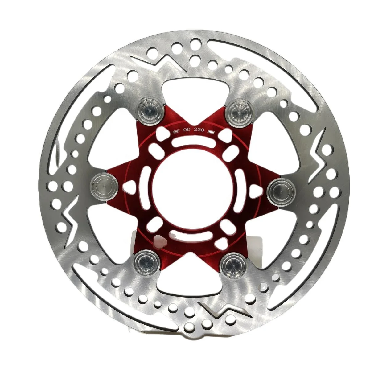 Manufacturer OEM  220mm CNC T6061 T7075 Aluminium alloy anodized color  Motorcycle  front brake disc brake rotor  pads parts