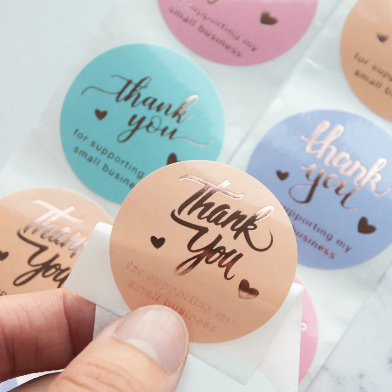customized personality logo paper packaging labels 1.5 inch thank you stickers for packaging