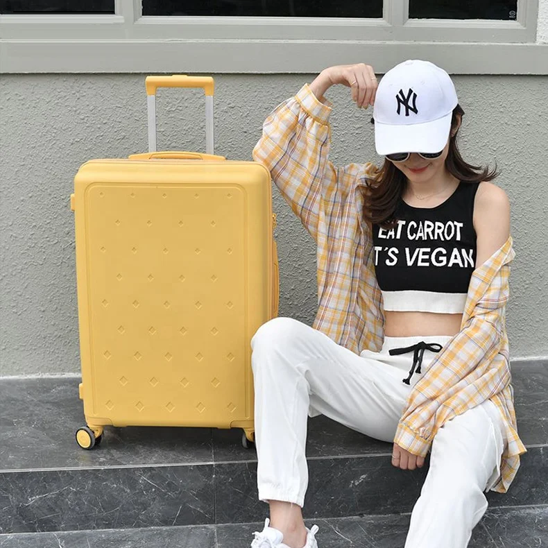 Custom new Korean fashion Ultra light pp travel trolley baggage set 4 pcs