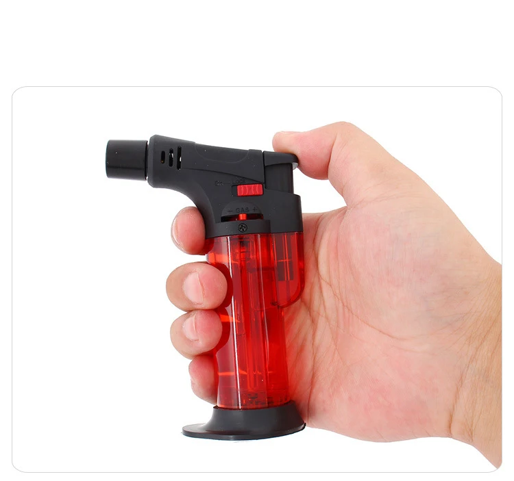 Transparent Plastic Torch Inflatable Windproof Lighter Home Moxibustion Lighter Lock Fire