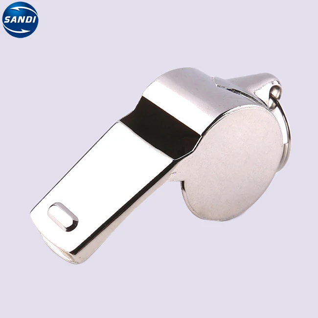 Custom colorful good quality metal referee metal whistle with rope