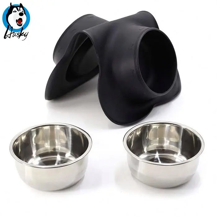 Dog Bowl Water Food Bowls Feeder Steel Dispenser Stainless Portable Cat Lick Mat Container For Dogs Treat & Pet Drinking Bottle