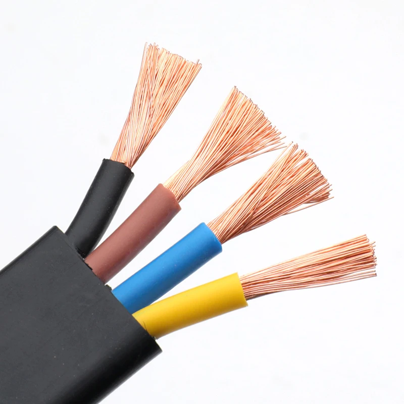 Rubber/pvc cable wire Water Pump 3 core 4 1 1.5 2.5 4 6 mm core submersible flat cables electr wire cabl
