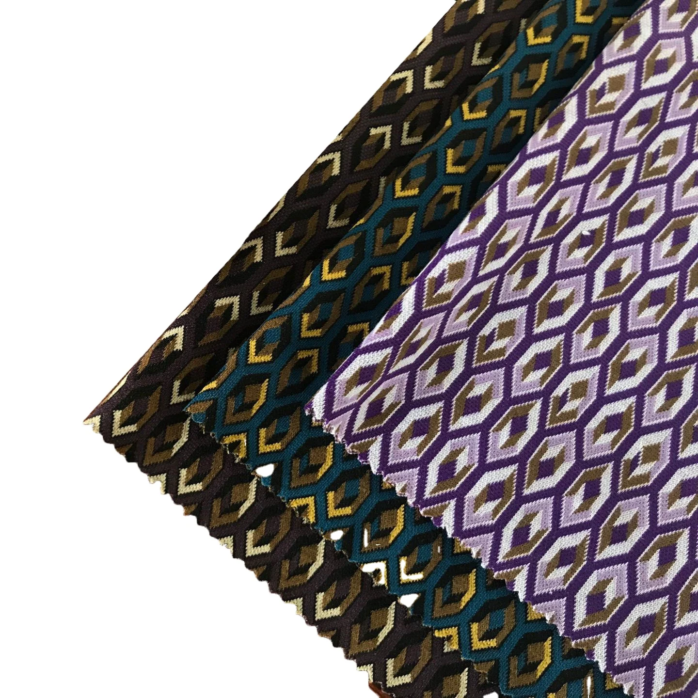 Роскошный геометрический дизайн гексагональный узор Экологичная полиэфирная жаккардовая трикотажная ткань для одежды