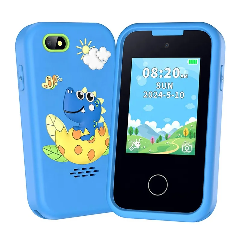 Dinosaur Toddler Play Phone  Kids Smart Phone Toys Touchscreen HD Dual Camera Cell Phone For Kids With 8GB SD Card