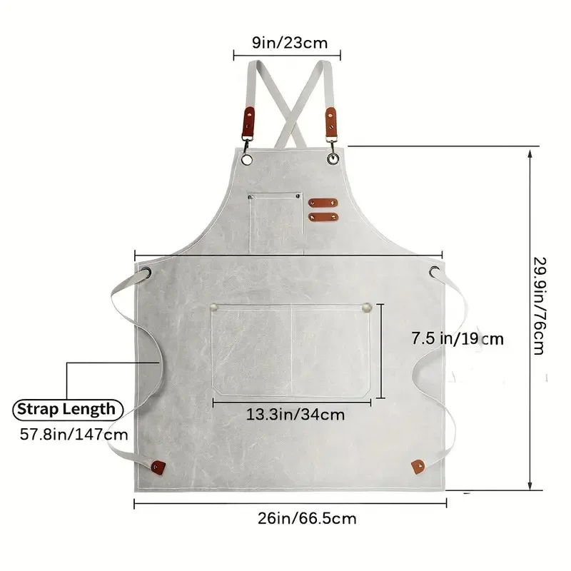 Perfect Chef Uniform Bib Kitchen Custom Apron Denim Cotton Barber Canvas Aprons Men Work Apron with Tool Pockets for Cooking