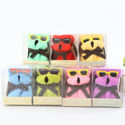 
New 30*30cm Washcloth Valentines Birthday Gifts Dog Cake Shape Square Towel 