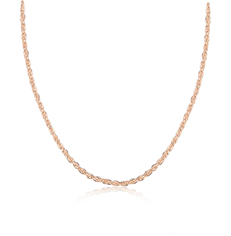 
14K Solid Gold jewelry 14ct Real Gold pawnable 1.5mm rope chain necklace for woman 