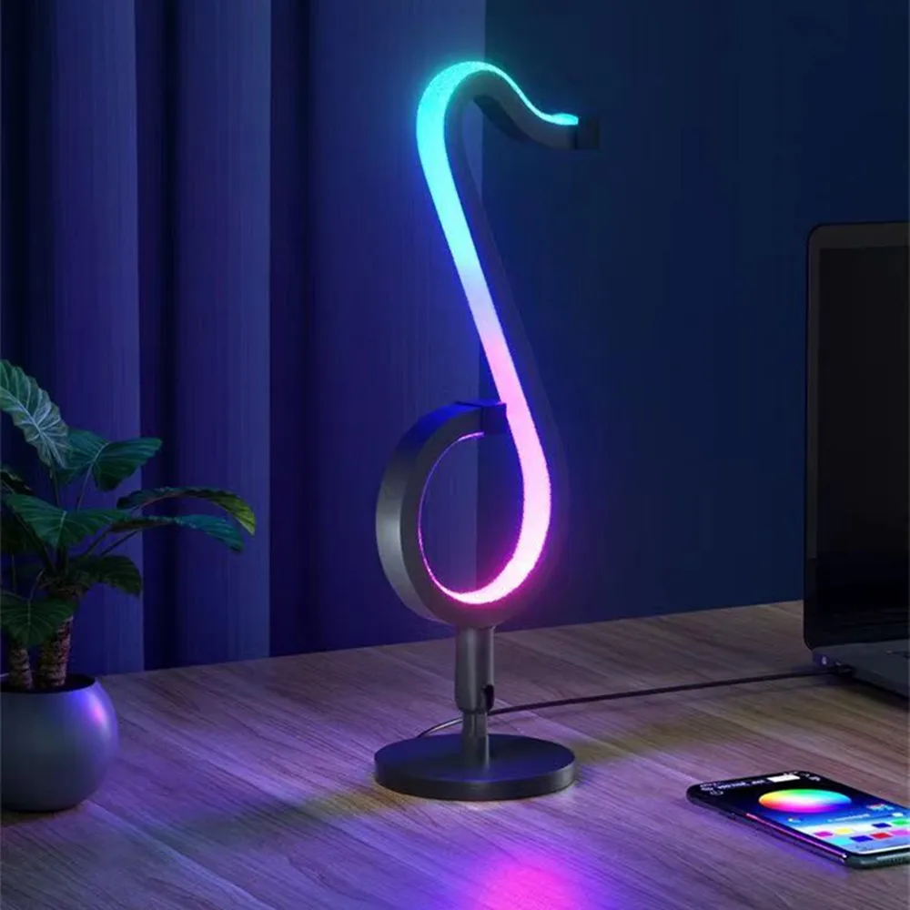Nice Design Table Lamp Music Note Night Light RGB Multi Colors Light with Remote Control for Home Party Decoration Note Lamp