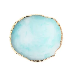 Персонализированный розовый, синий, белый, зеленый цветной драгоценный камень, подставка из агата, Хрустальный ломтик, подставки из золотистого агата с позолотой