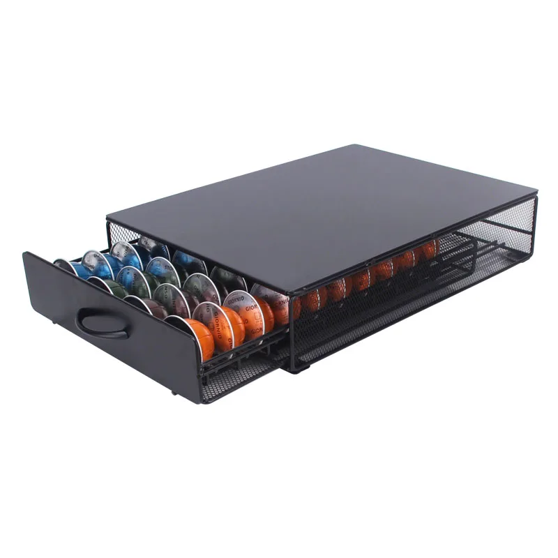Wholesale Custom Metal Organizer Coffee Pod Storage Drawer Coffee Capsule Holder