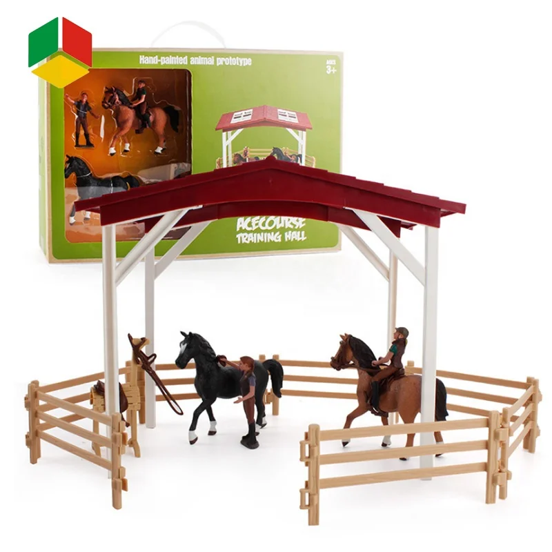 Набор моделей животных из ПВХ QS игрушки для детей имитация лошади Racecourse реалистичные пластиковые игрушки-животные