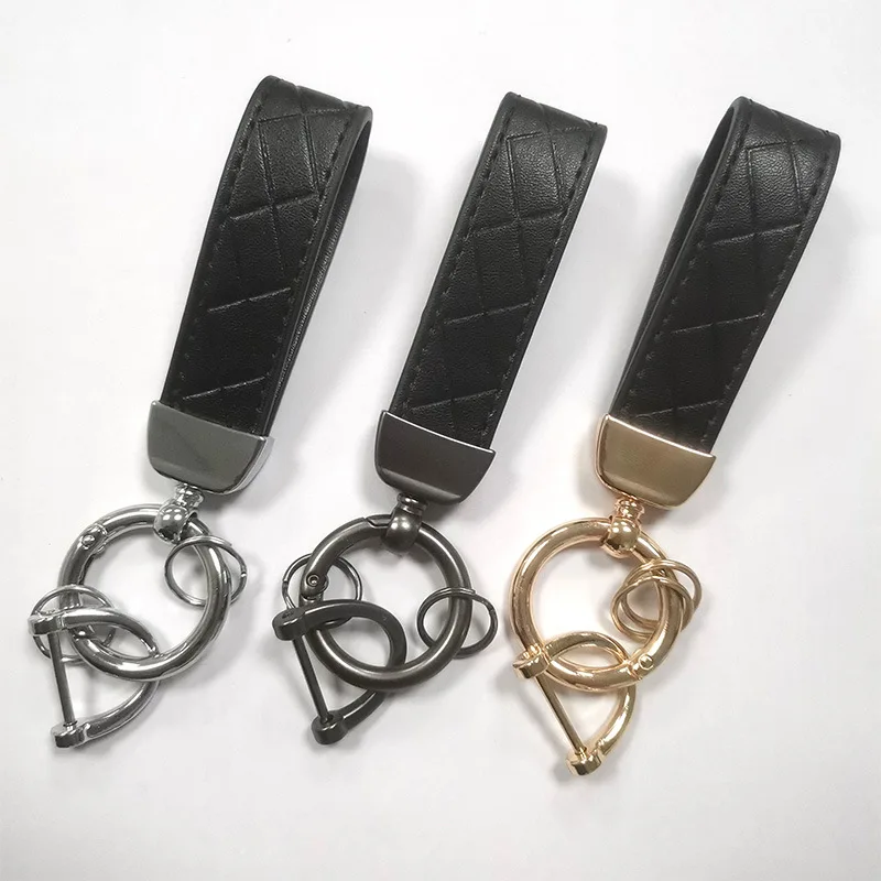 New Product Car Keychain Fashion Accessories for Men and Women Diamond Shape Creative Leather Rope Bag Key Chain Small Gift