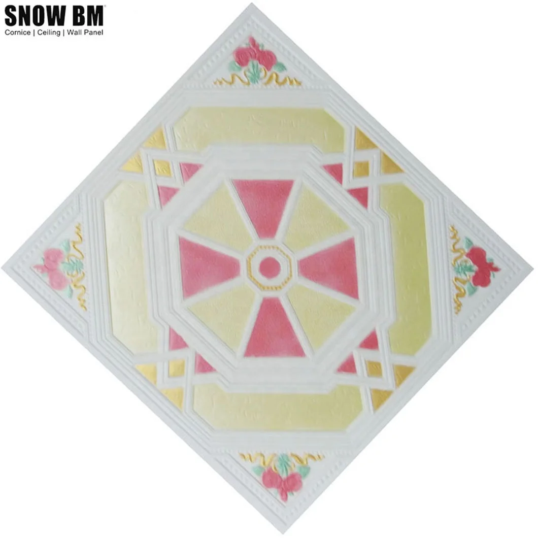Beautiful Flower Design Decorative Gypsum Ceiling Tile/ Gypsum False Ceiling for Interior