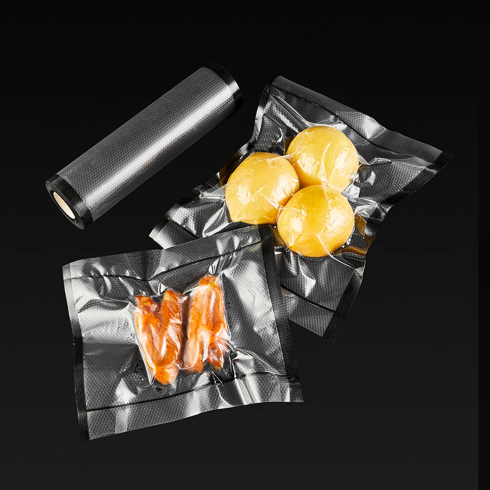 Airtight Heat Resistant Plastic Freezer Food Storage Retort Bags Vacuum Sealer Roll Bags 2 Pack for Food Saver Meal Preps