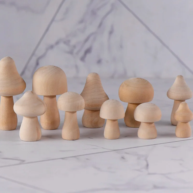Unfinished wood Mushroom Various Sizes  Wooden Mushroom Craft  customizable DIY mini wooden  set