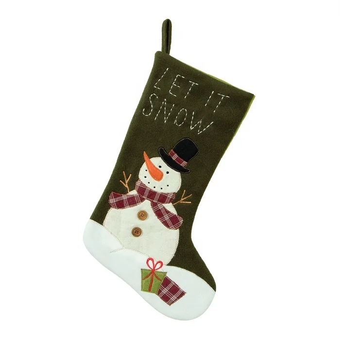 
Christmas craft supplies accessories let it snow snowman christmas plush cute stockings for xmas holiday decor 