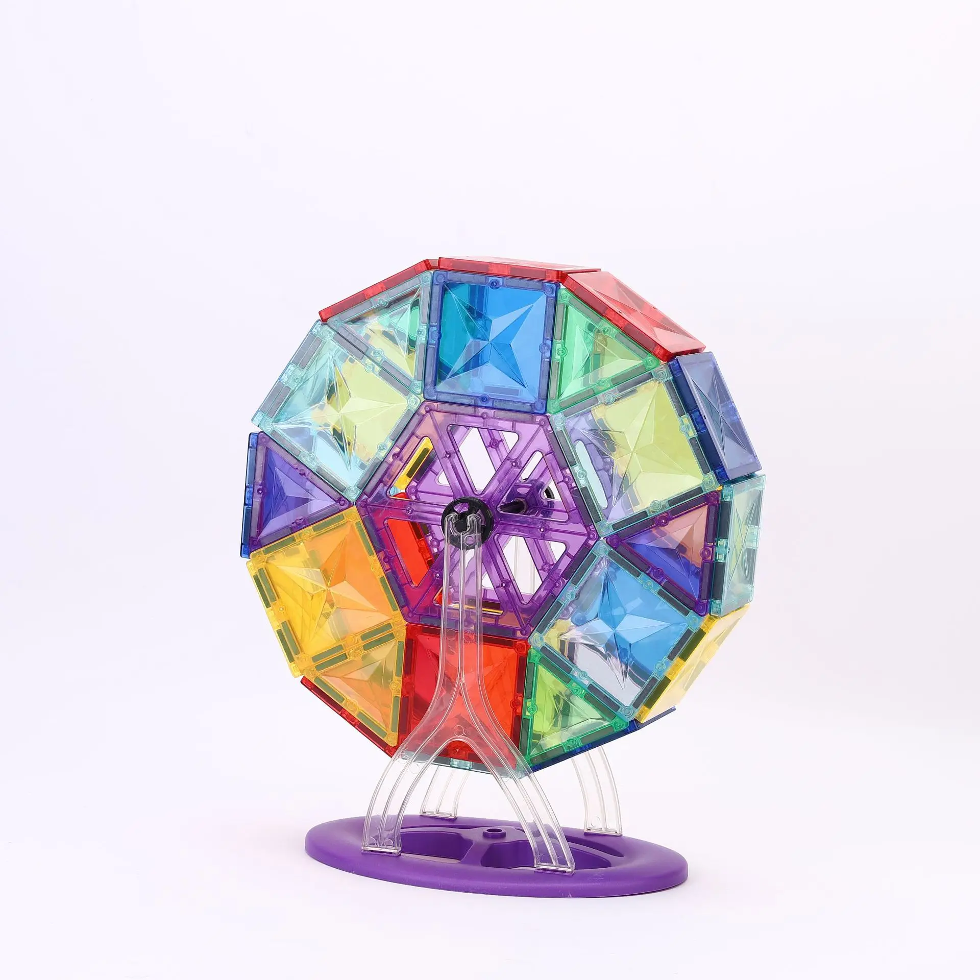 Factory direct sales OEM 4D magnetic blocks tiles colorful diamond Bright light strong magnetic building block cars toys