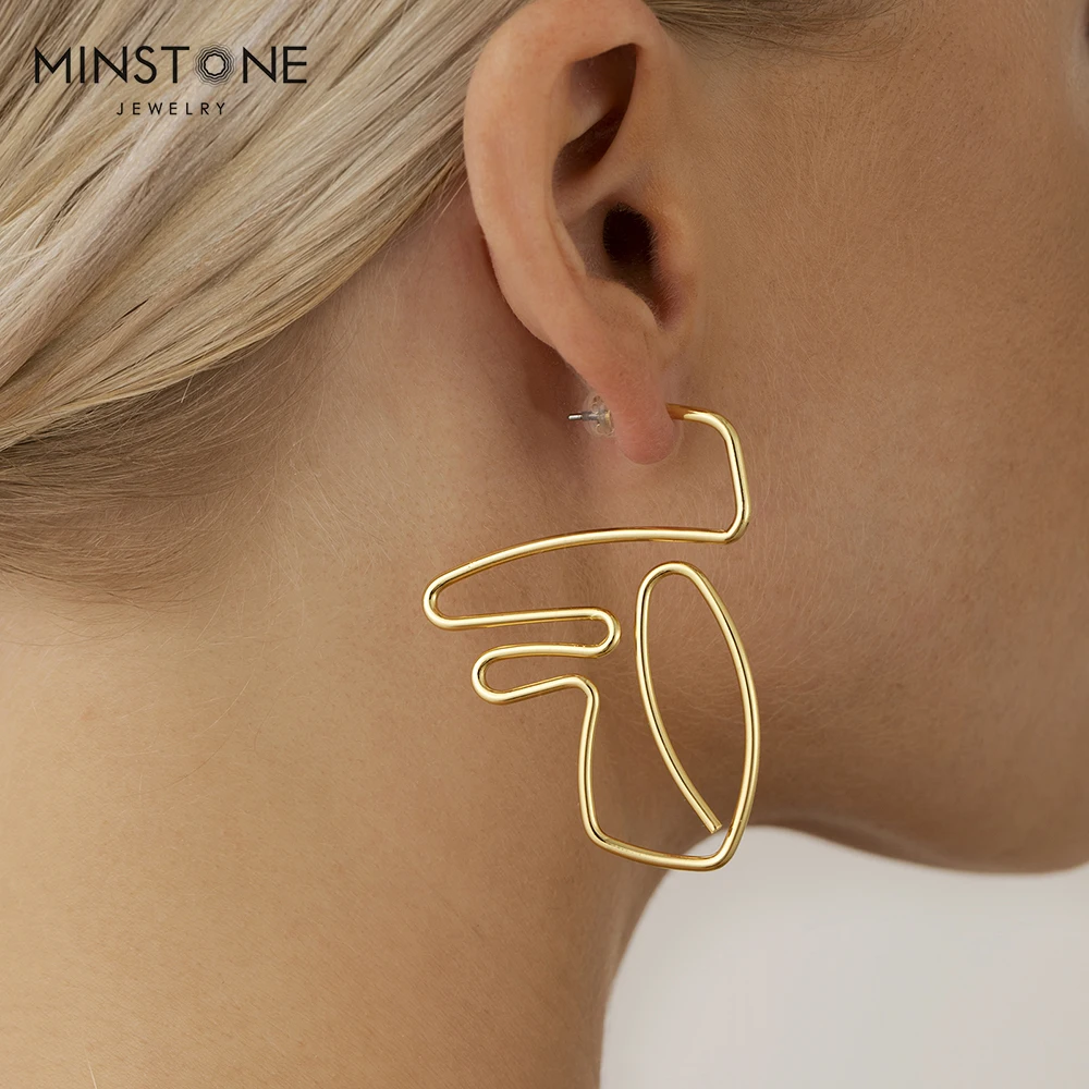 2022 new abstract geometric wire fun statement aesthetic art for women high quality earring victorian jewelry memorial jewelry