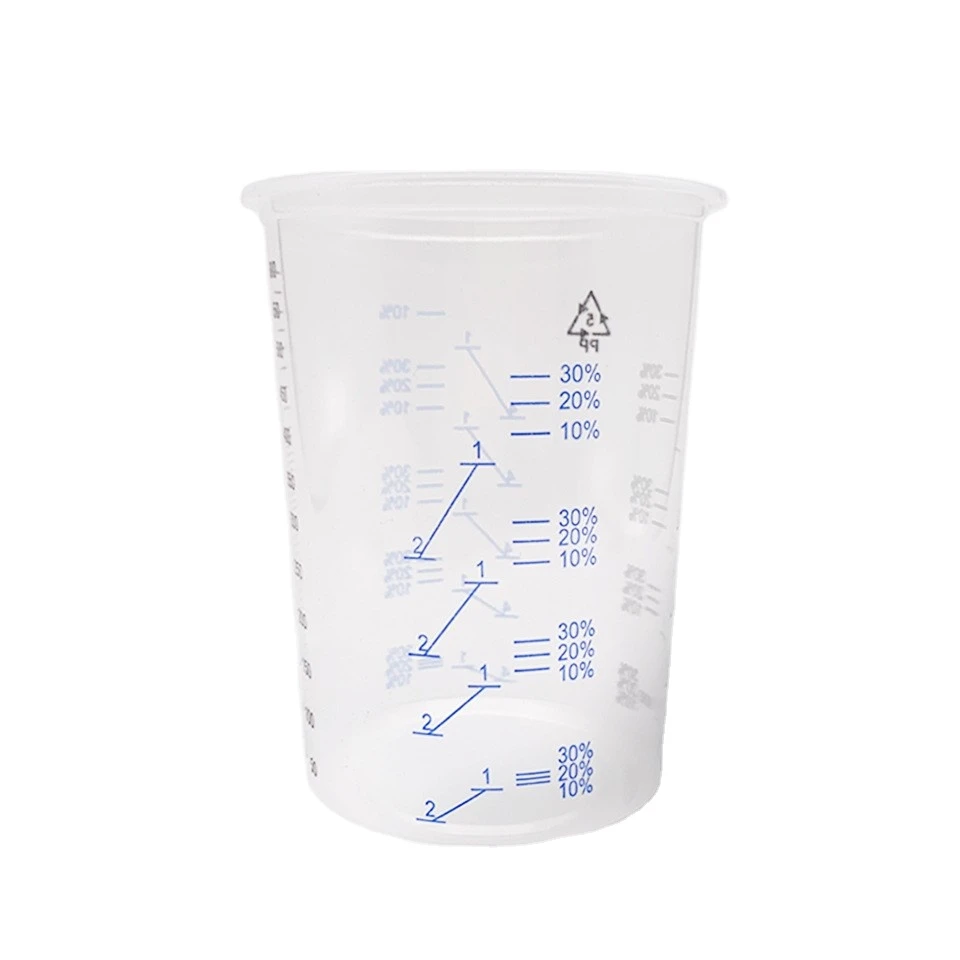 600ml Clear plastic measuring cup beaker disposable graduated paint cup