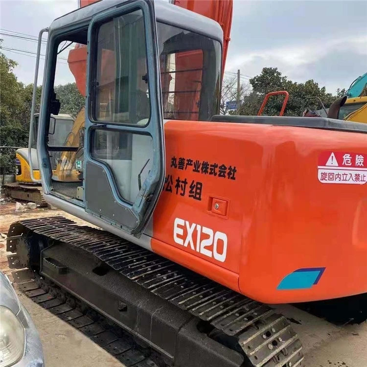 Used Hydraulic hitachi Excavator ex120 Second Hand Crawler construction heavy machine  Ex120 with rotating bucket