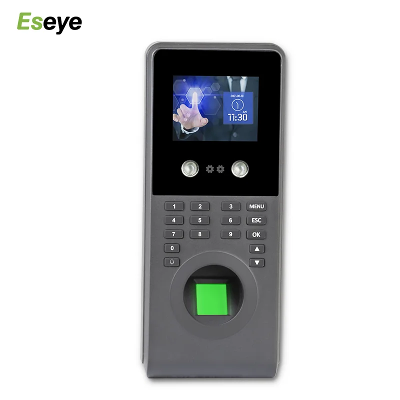 Eseye Cheap Price Dual Camera Face Fingerprint Recognition Attendance Time Access Control With Free Software