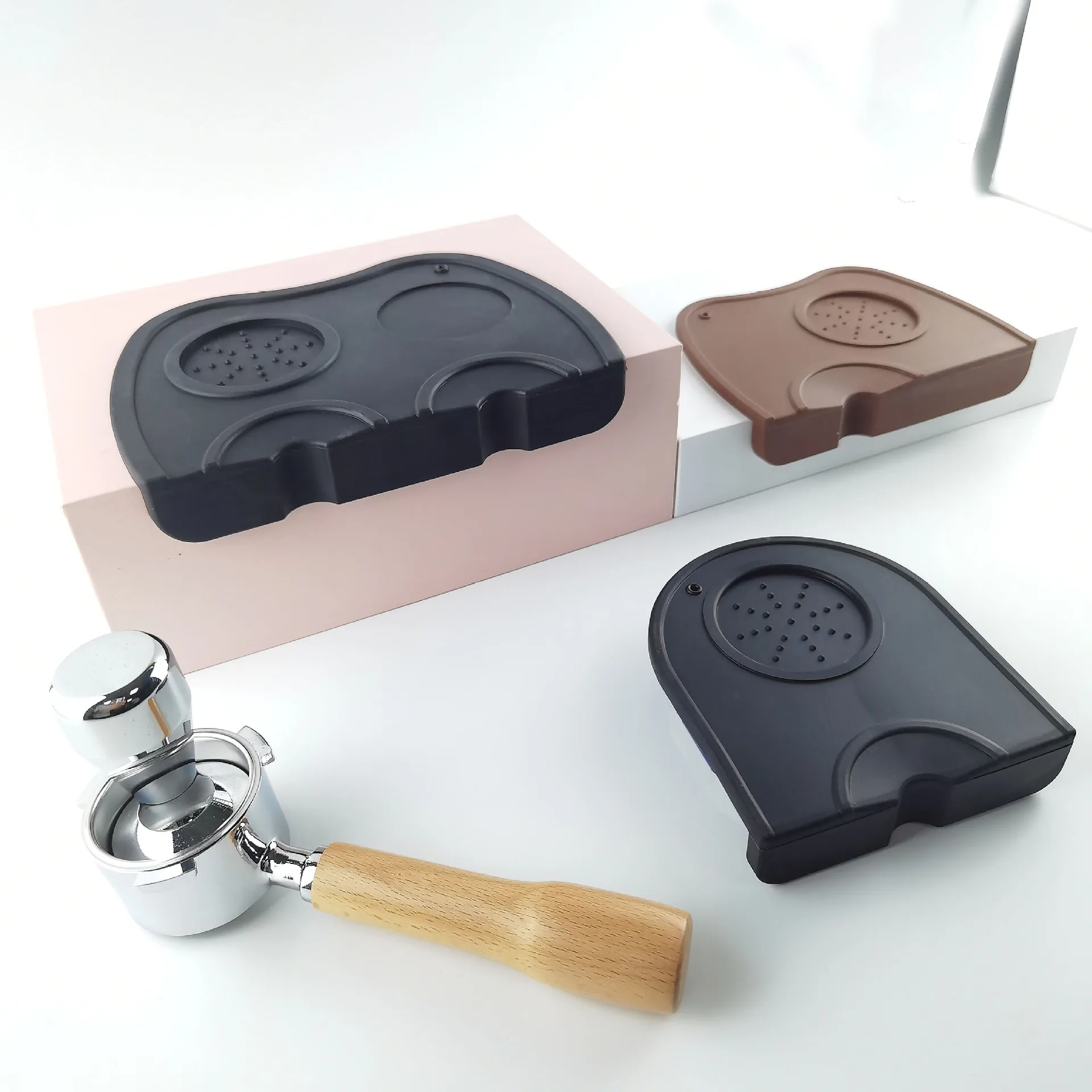 Coffee Tamper Silicone Powder Press Mat Silicone food grade Espresso Coffee Corner Tamping Pad