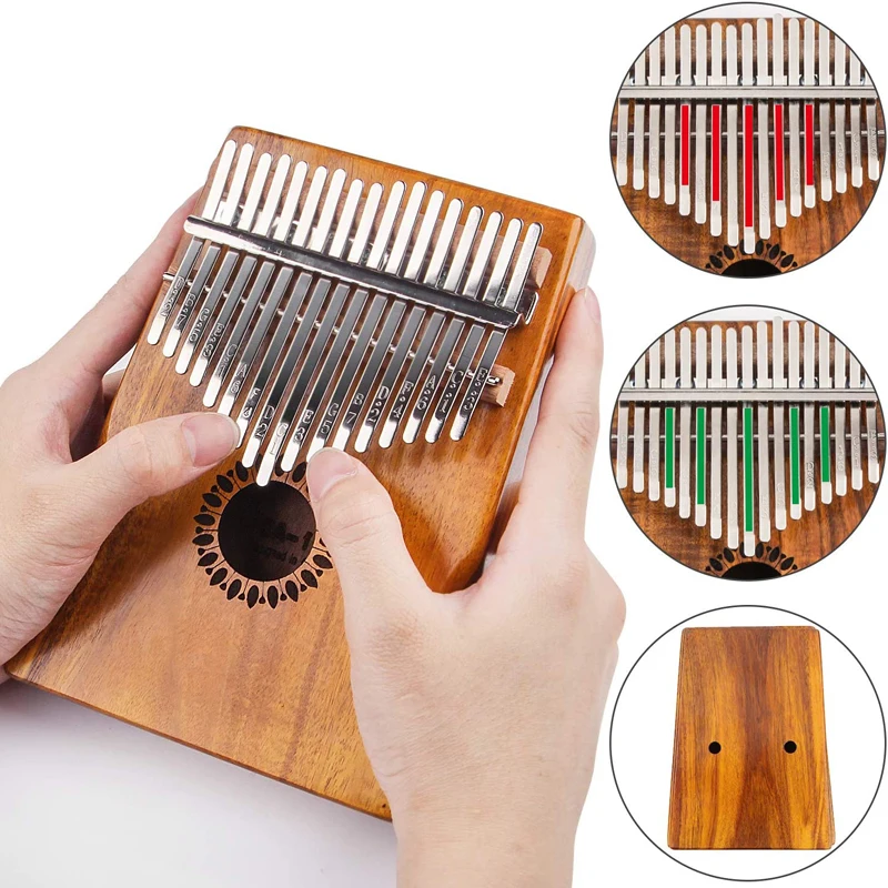 Natural  Wood And Ore Metal Tines Finger Piano Portable Musical Instrument Gifts  17 Key Thumb Piano