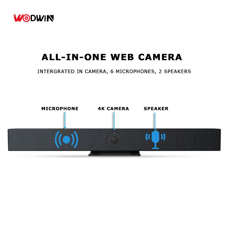 WODWIN Новая 4K универсальная веб-камера Ultra HD Eptz видеосаундбар видеокамера для видеоконференции