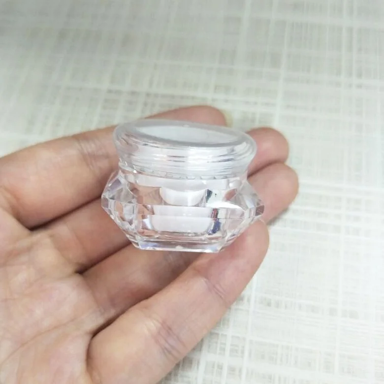 3g 5g 10g diamond shaped plastic cosmetic cream jars with lids