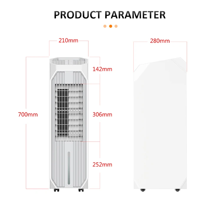 LED display noiseless 7L water room home portable air coolers with remote control tower fan cooler