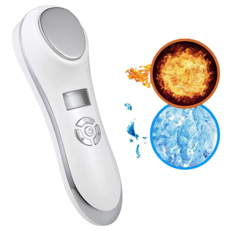 Private Label Skin Rejuvenation Facial Massager Electric Vibration Hot and Cold Face Wand