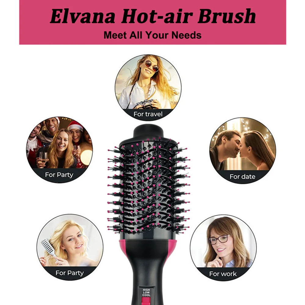 2024 New Professional Detachable Interchangeable Styler Electric hair brushes Hot Air Brush comb 1 Step Hair Dryer Brush set