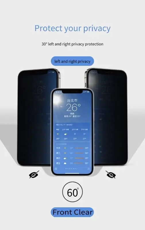 Free Shipping 3PCS Curved Edge Anti-Spy Privacy Tempered LCD Glass For Samsung S10 plus 6.4inch 0.33mm 2.5D 9H Screen Protector
