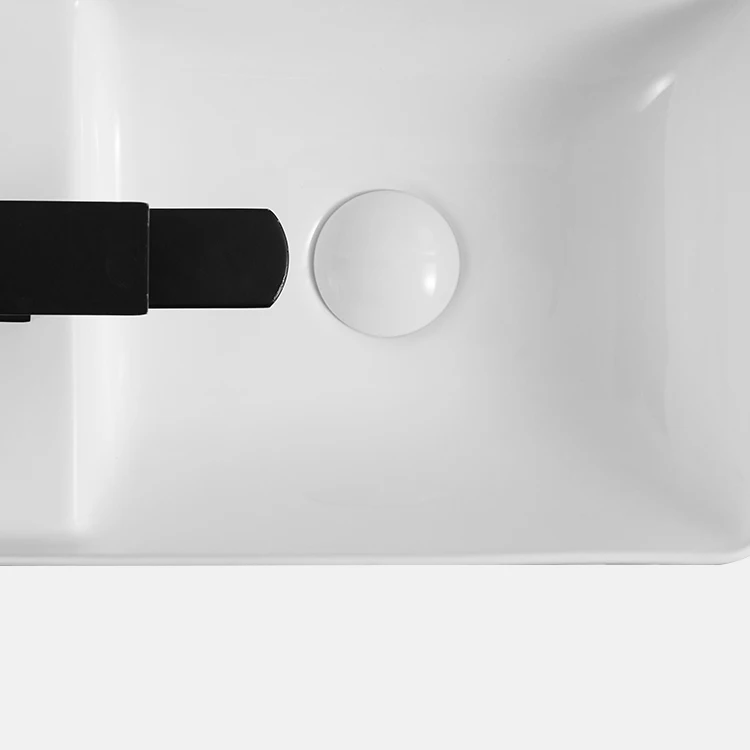 Luxury Modern Style Bathroom Art Basin Sinks Ceramic Rectangular Wall Hung Basin Bathroom Sinks For Hotel