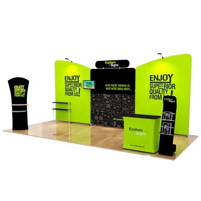 Easy-To-Install Custom Tension Fabric Pop Up Backdrop Exhibition Booth Trade Show Equipment Display Stand