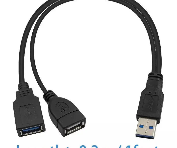 USB 3 0 штекер для 2 разветвитель зарядного устройства Автомобильный светодиодный адаптер кабель-концентратор