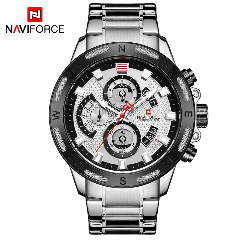 NAVIFORCE 9165 Men Sport Chronograph Watch NAVIFORCE Quartz Wrist Vintage Quartz Watches