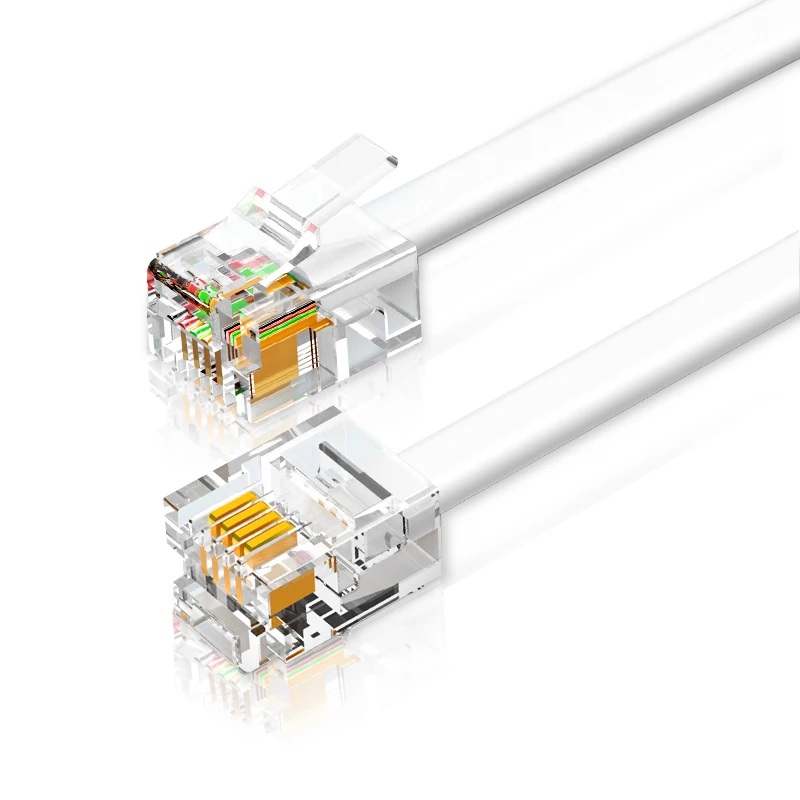 Flat Copper Conductor Extension Cable RJ11 20 30 100 Pair Cat3 UTP  Connector 6p4c telephone cable 1m