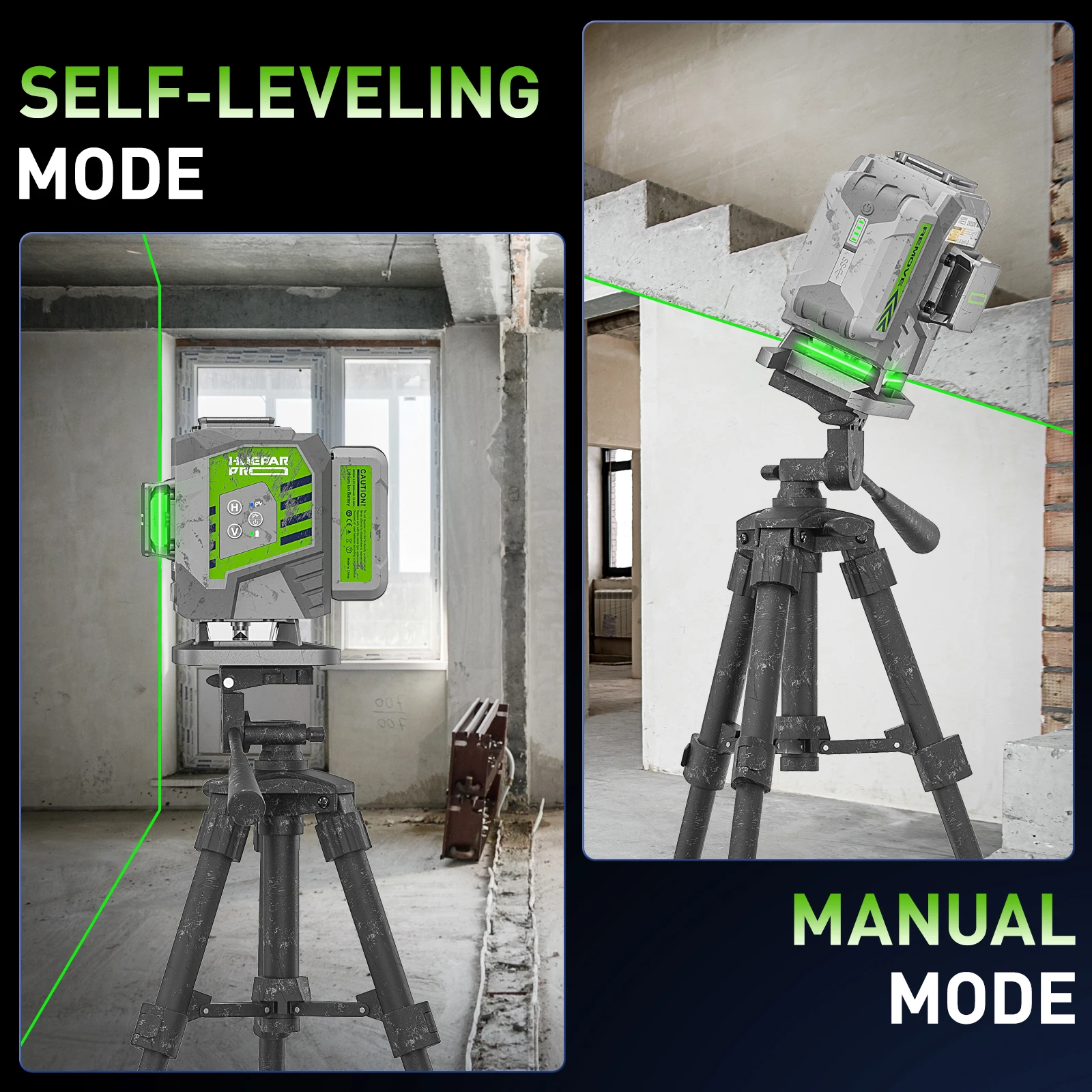 Huepar ZK03DG 12 Line 3D Laser Level Tile Laser Self Leveling Auto Rotary Nivel Laser 360 For Outdoor