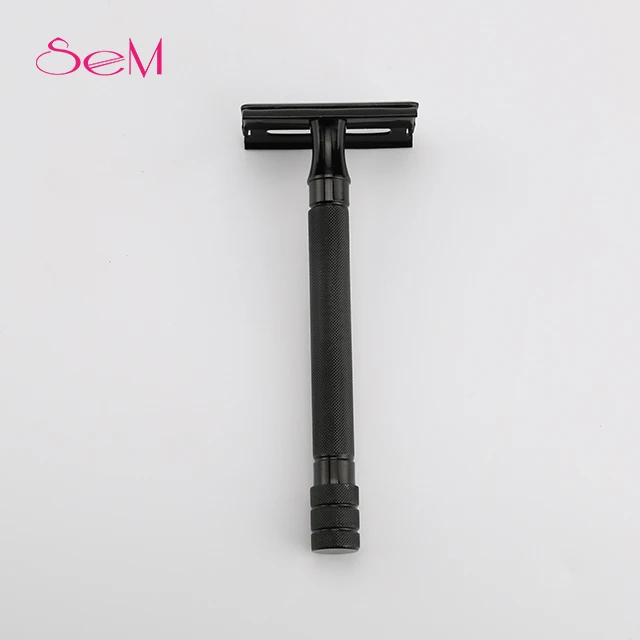 Профессиональная Безопасная бритва из алюминиевого сплава с черной ручкой от производителя