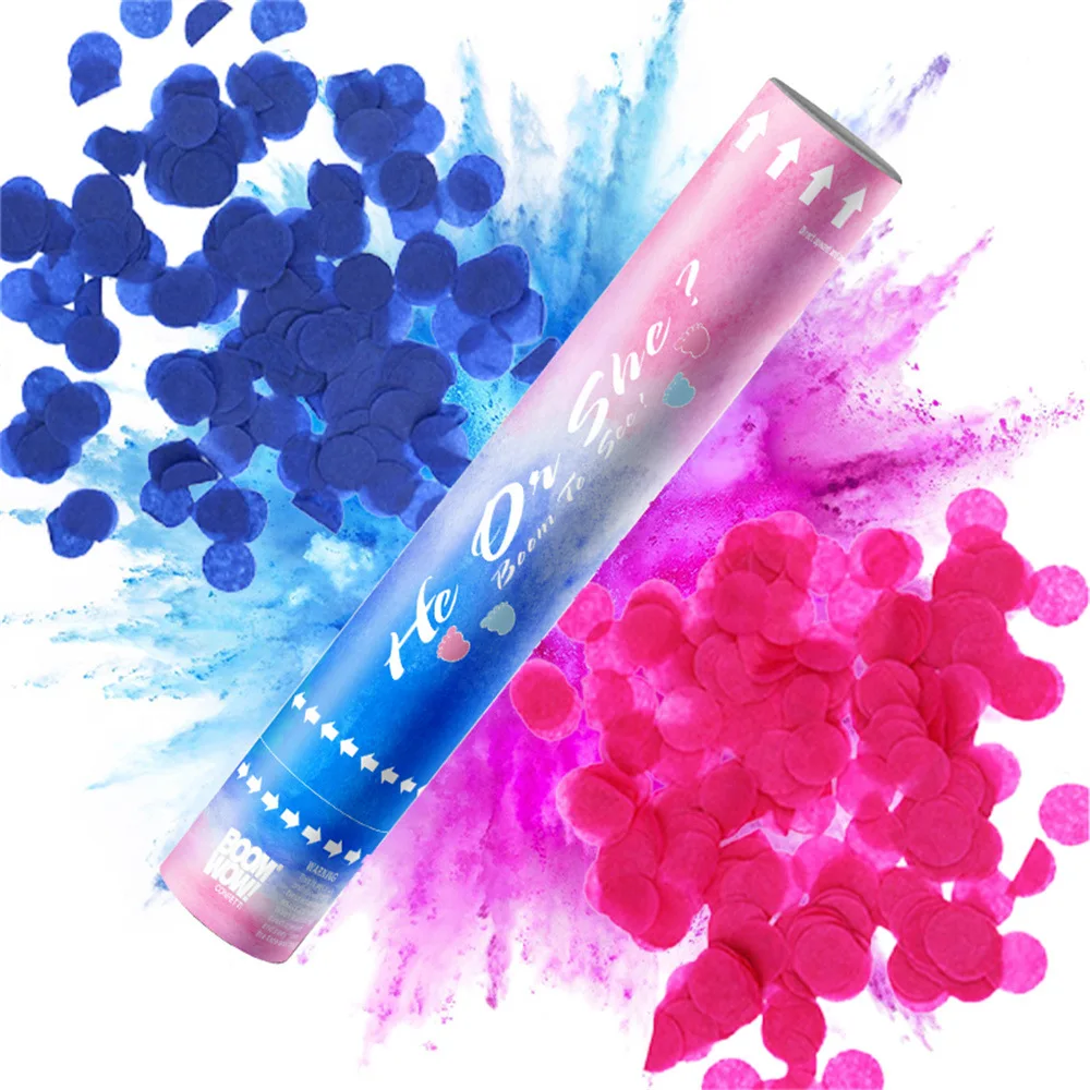 Fast dispatch biodegradable gender reveal confetti cannon party poppers confetti & spray