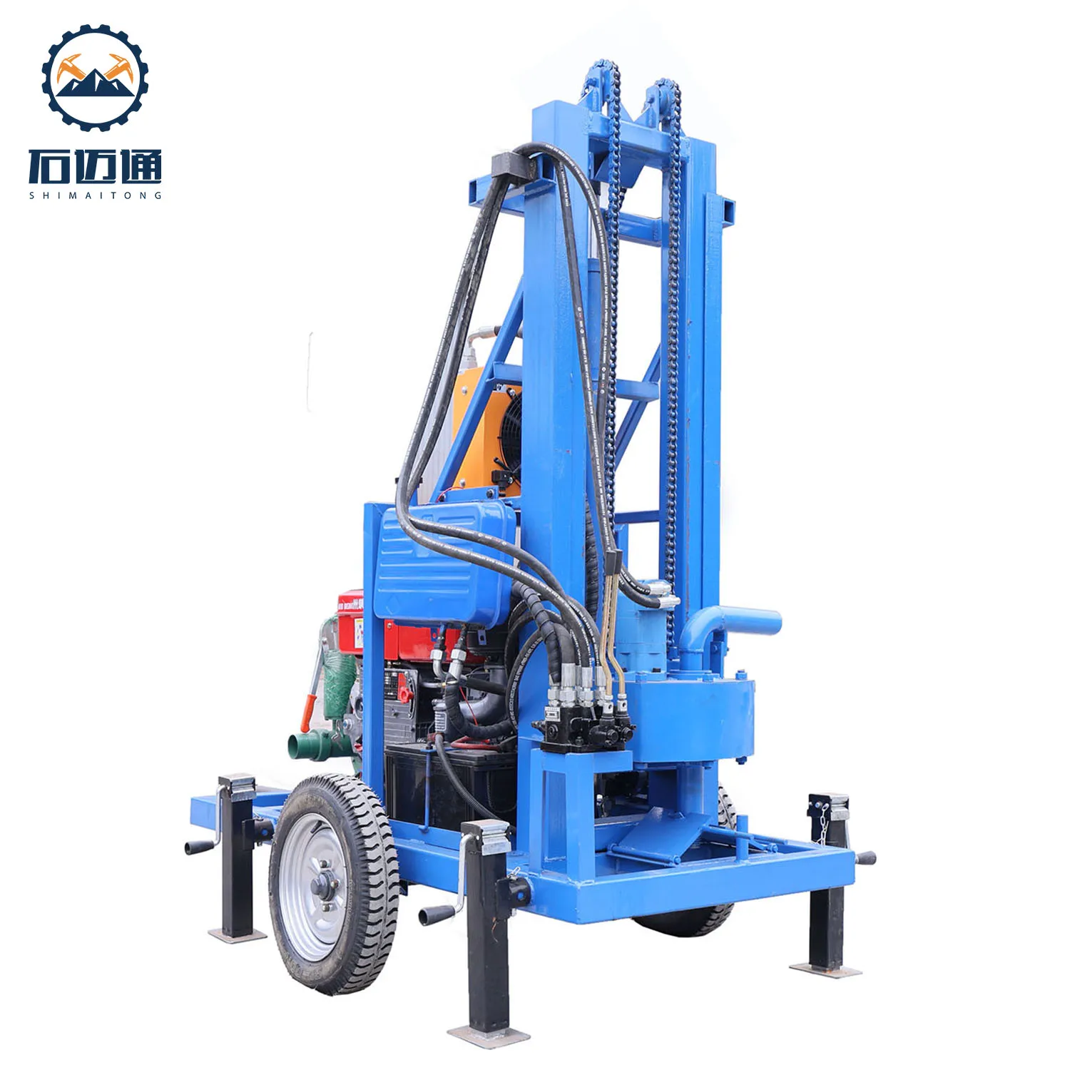 Home Use Truck Mounted Hydraulic Diesel 22-40HP 150m Depth Underground Borehole Mini Portable Water Well Drilling Rig/ Machine