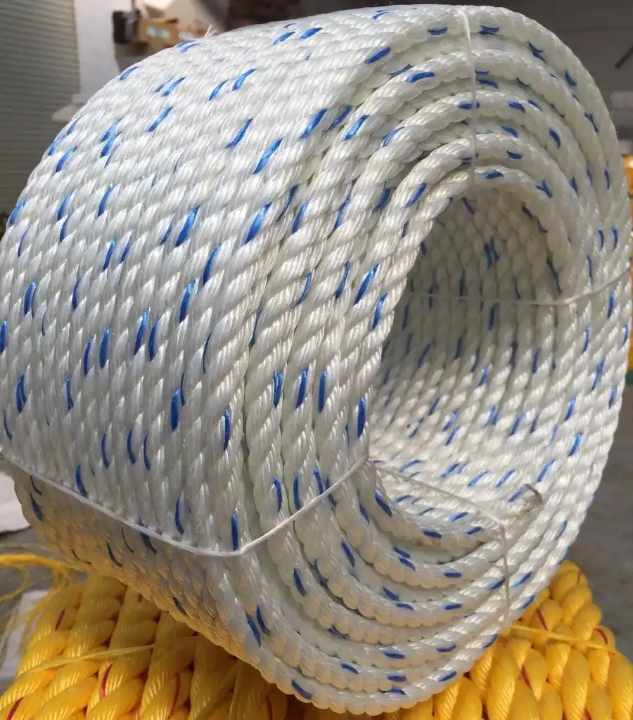 3 Strand Twist PP Rope Polypropylene Plastic Packing Rope Nylon Twine for tarpaulin and Marine Use