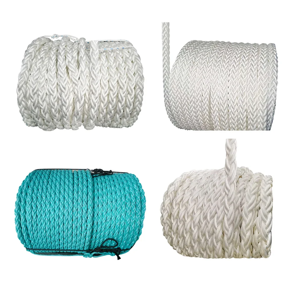 Polyester Nylon Polypropylene Fiber Braided Hawser Tail with cover eyes Mooring Line