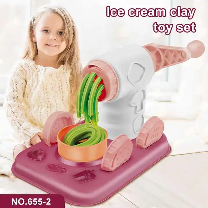OEM Popular Magic Clay Slime DIY Educational STEAM Toys Kit Unisex Simulate Making Ice Cream Noodle Puree Machine Plastic