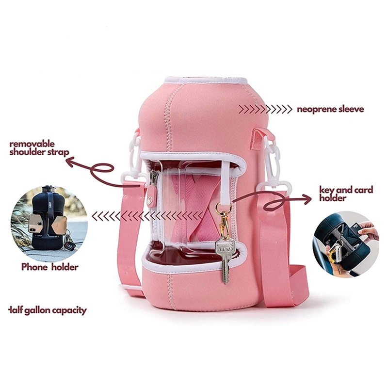 Custom Half Gallon Insulated Neoprene 64oz water bottle sleeves covers bottle cooling sleeve for water bottle storage sleeve