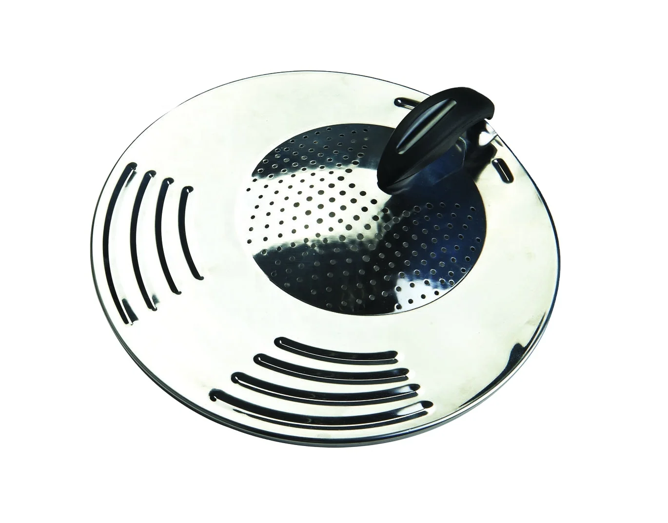 
430 Stainless Steel Anti Splash Frying Pan Universal Lid Fit 24cm 26cm28cm 30cm Pans and Spots 