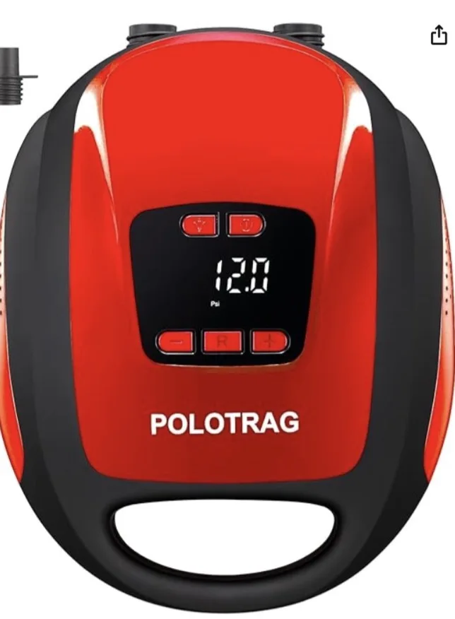 Pressure Max 20PSI Polotrag Car Power Wired Digital 12V DC Electric Sup Air Pump Inflator Surfboard Stand Up Paddle Board Pump