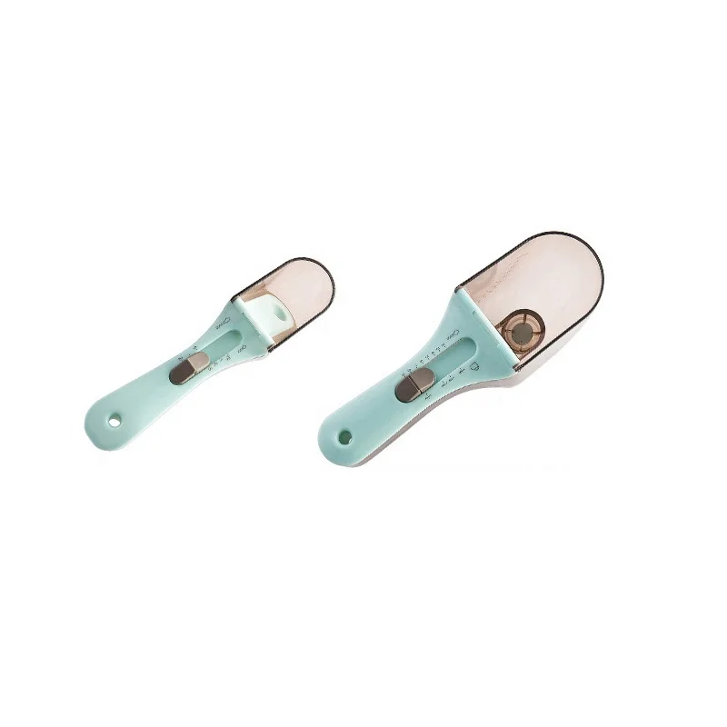 Multi-US Markings Magnetic Plastic Spoon Adjustable Measuring Cups and Spoons Set Measurements for Solid/Powder/Liquid